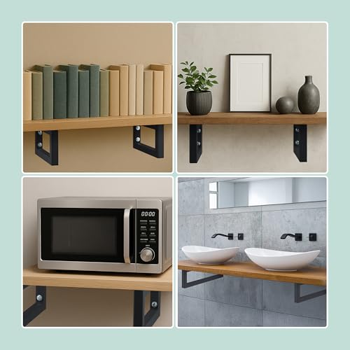 Detalle 1 de Relaxdays Escuadras Repisa 35 cm para estantes 🛠
