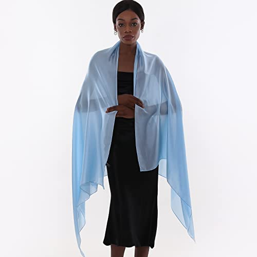 Thumbnail 2 de PIOYMEYA chal azul para mujer ligero tipo pashmina, estola y fular para boda o fiesta