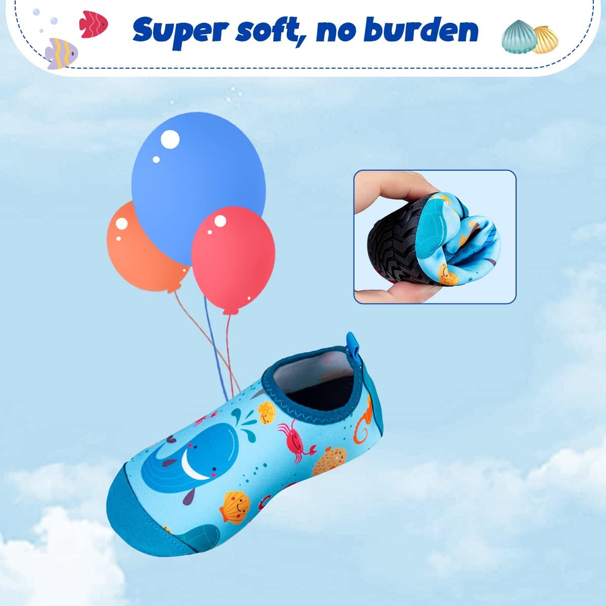 Thumbnail 2 de WateLves Kinder Badeschuhe Blauwal – rutschfeste Wasserschuhe für Kleinkinder