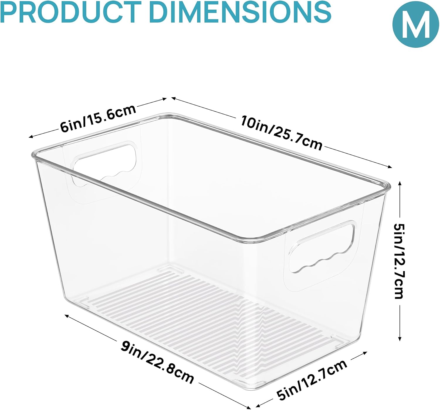 Thumbnail 1 de Vtopmart 6 Pack Clear Storage Bins – Medium, Pantry Cabinet Organizer Bins with Handles