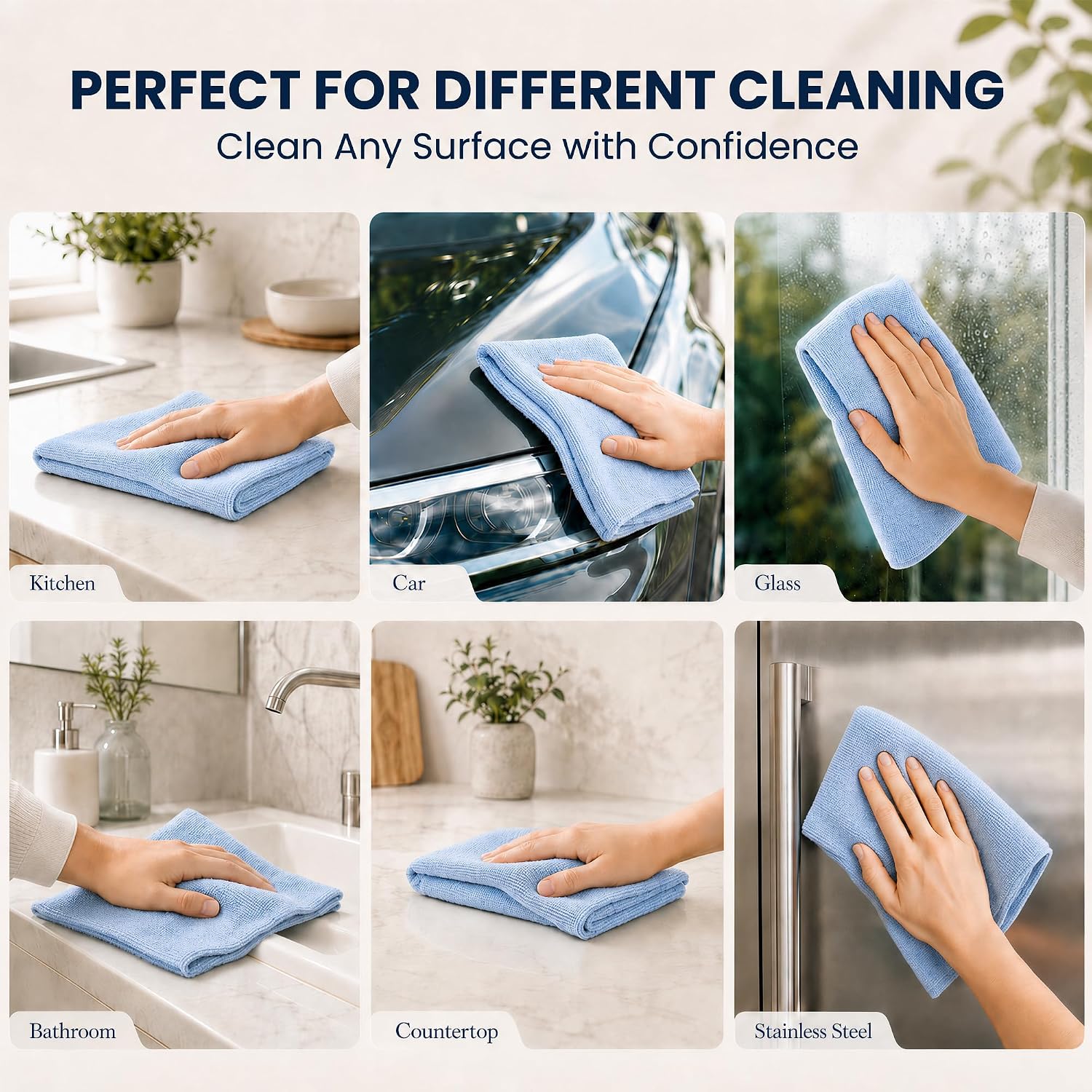 Thumbnail 6 de Veco 80pcs-blue Microfiber Cleaning Cloth Roll, 12 x 12-Inch, Reusable
