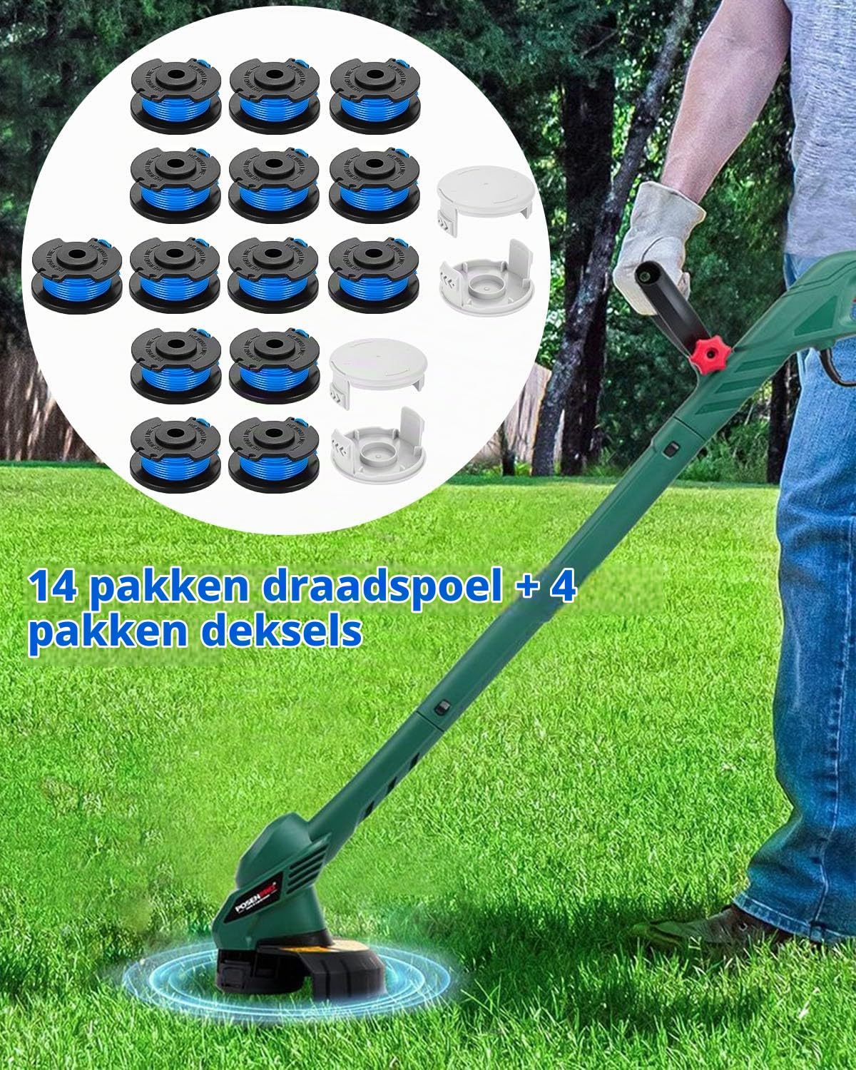 Thumbnail 6 de Kixolo 18 Pack Bobina grastrimmerspoelen van nylon met 14 spoelen en 4 kappen