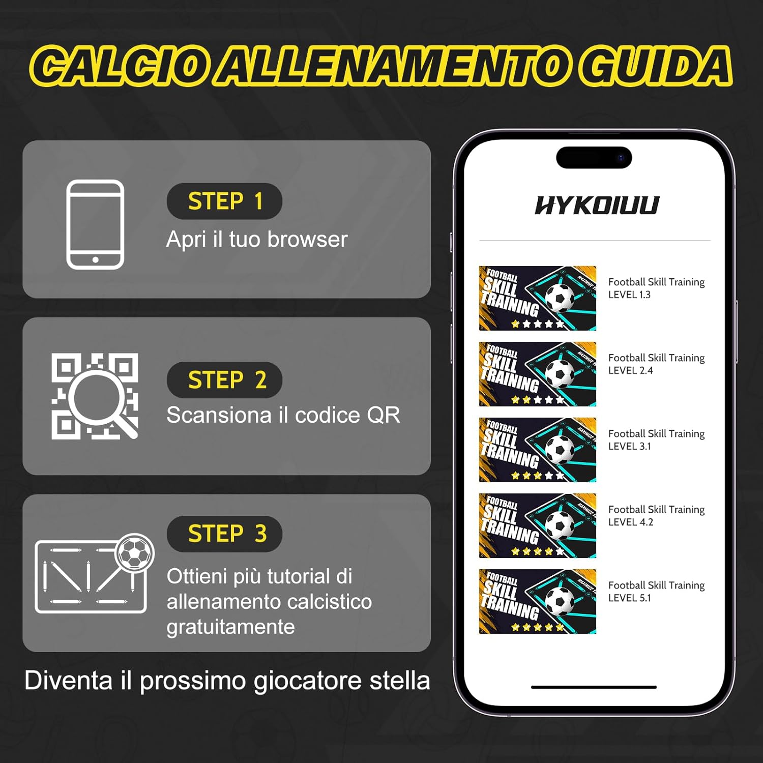 Thumbnail 4 de Tappeto Calcio Allenamento con Video di Allenamento – 90 × 60 cm, calzini antiscivolo, kit completo