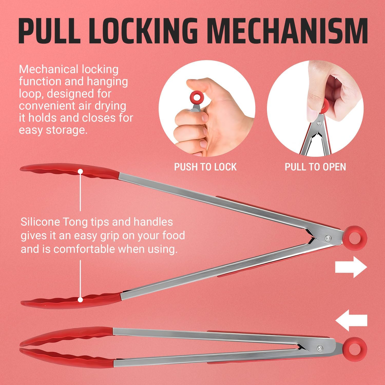 Thumbnail 5 de Kaluns Kitchen Tongs Set of 4, 7–12 inch