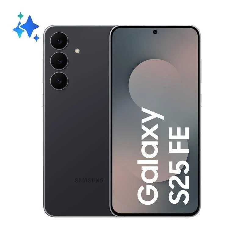 Detalle de Samsung Galaxy S25 FE 5G (8GB/128GB) con pantalla AMOLED de 6,7” en negro