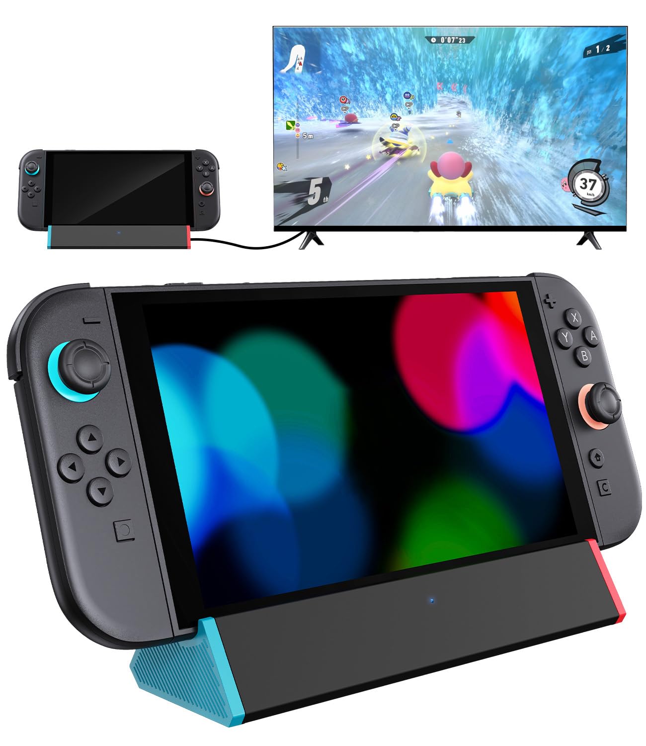 Detalle de SIWIQU for Nintendo Switch 2 Dock Station — Portable TV/Tabletop Dock with HDMI (Switch 2 Only)