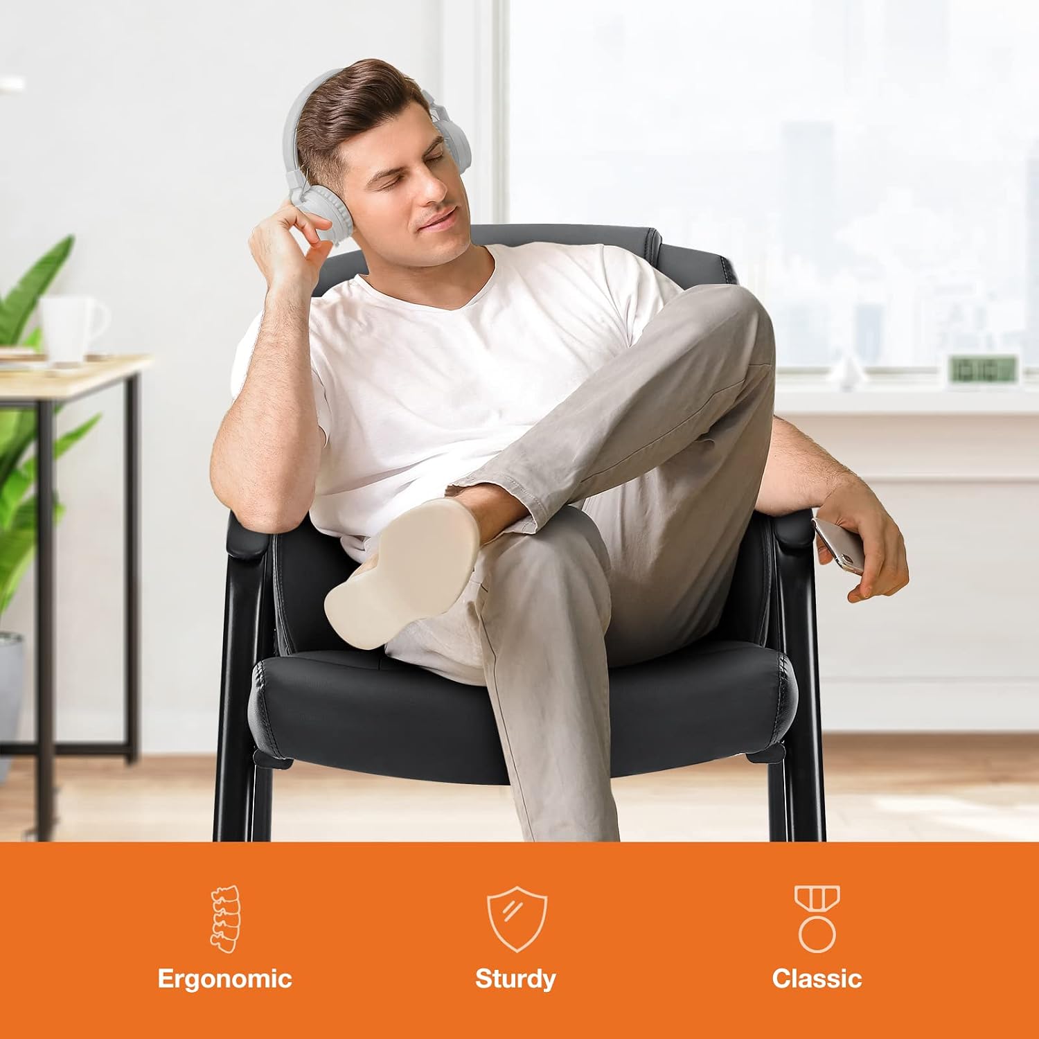 Detalle de Sweetcrispy Waiting Room Chairs, PU Leather