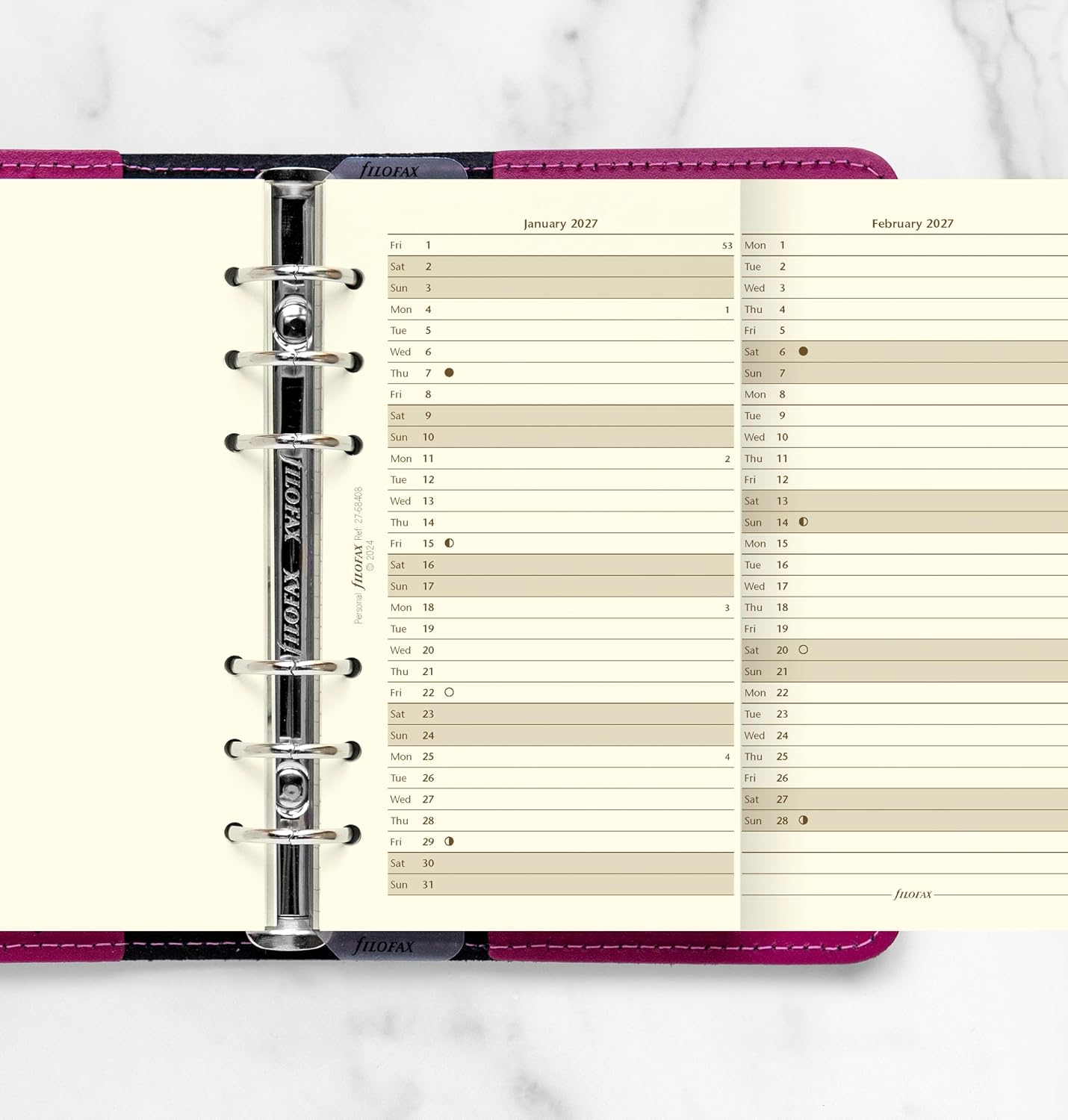 Detalle de Filofax 27-68408 persoonlijke verticale jaarplanner-navulling 2027