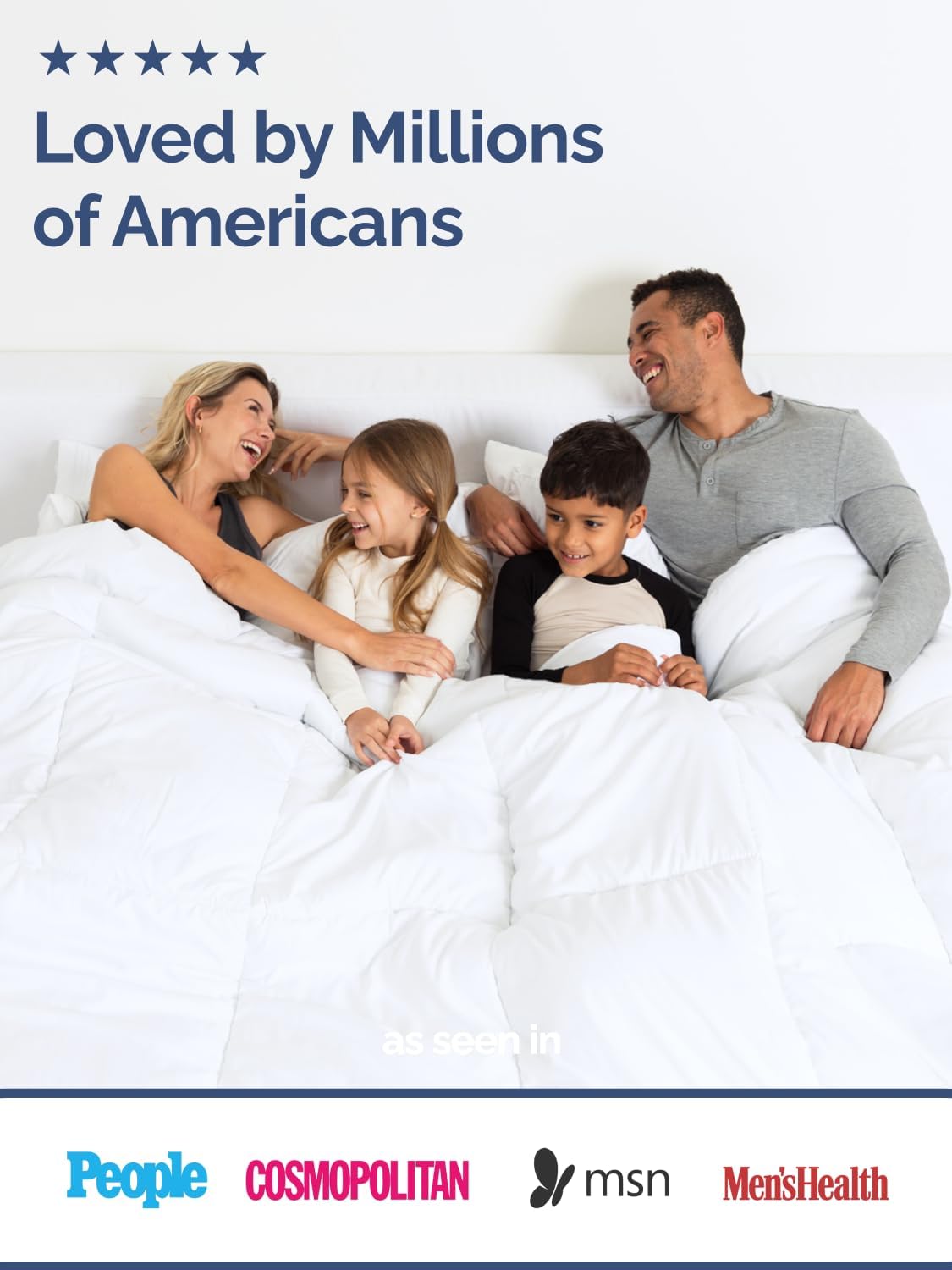 Detalle de King Size White Alternative Down Comforter — Warm, Lightweight, All-Season Hotel-Quality Bedding