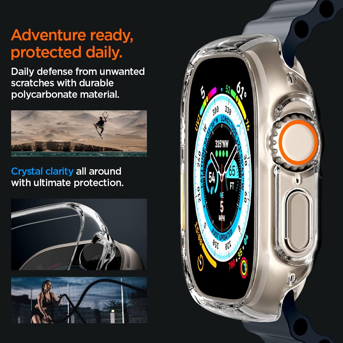 Thumbnail 4 de Cover Spigen Thin Fit in policarbonato trasparente per Apple Watch Ultra 3/Ultra 2/Ultra 1 49 mm