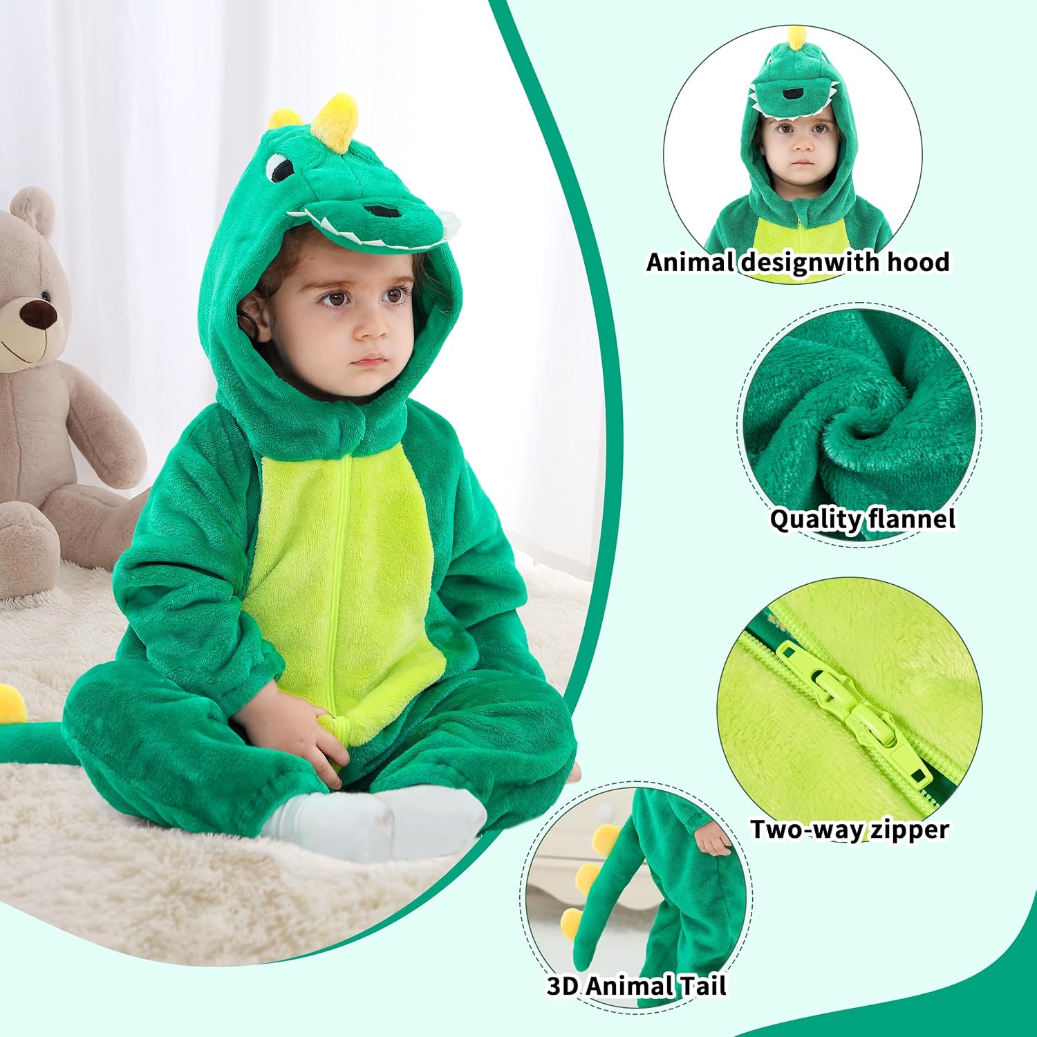 Detalle 2 de LOLANTA Costume dinosaure bébé capuche