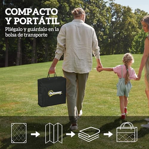 Detalle 2 de Outsunny Alfombra de Exterior 182x274 cm – Alfombra Reversible, Impermeable y con Bolsa de Transporte