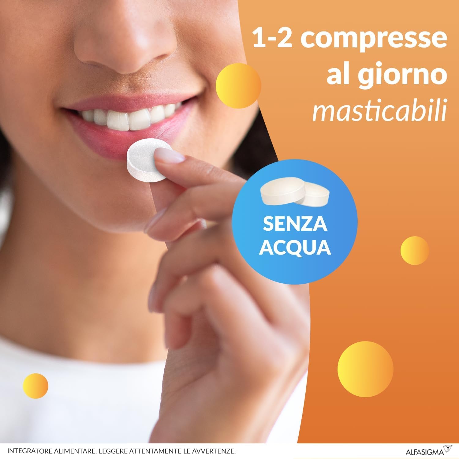 Detalle 2 de Carnidyn Plus: integratore per energia e concentrazione, 36 compresse masticabili agrumi
