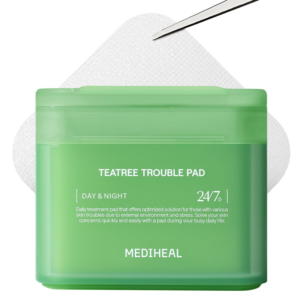 Detalle de MEDIHEAL 8809615058671 Tea Tree Toner Pads, 100 Count with Lactobacillus