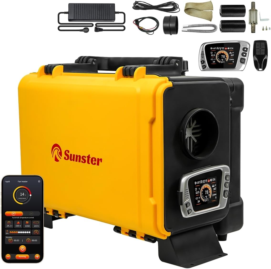 Detalle de HTB1 8KW diesel air heater 12V/240V with Bluetooth
