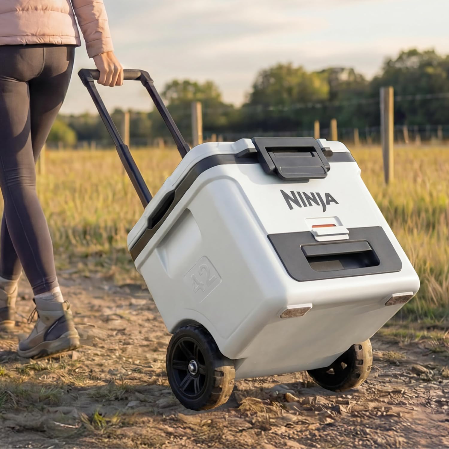 Thumbnail 5 de Ninja FrostVault 42qt Wheeled Cooler with Cold Dry Zone and Integrated Fridge-Temp Dry Storage Drawer (FB242WH)