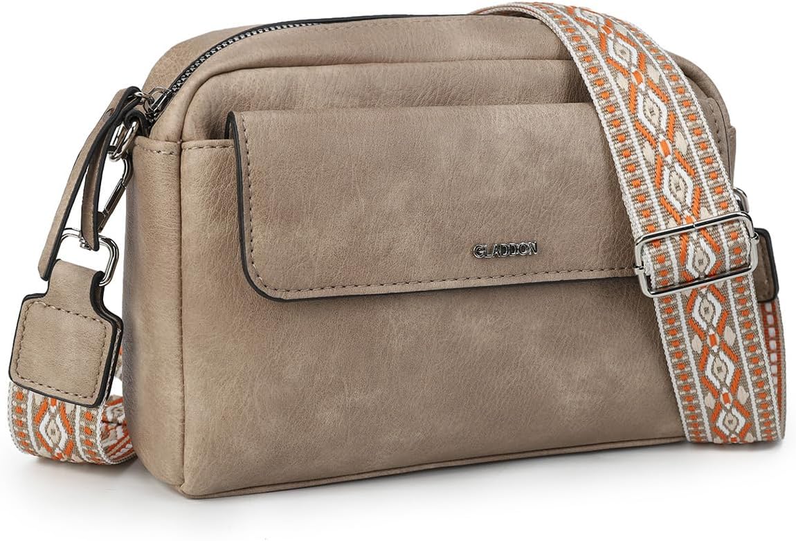 Detalle de Gladdon sac bandoulière femme en cuir PU léger et imperméable, petite sacoche avec bandoulière amovible