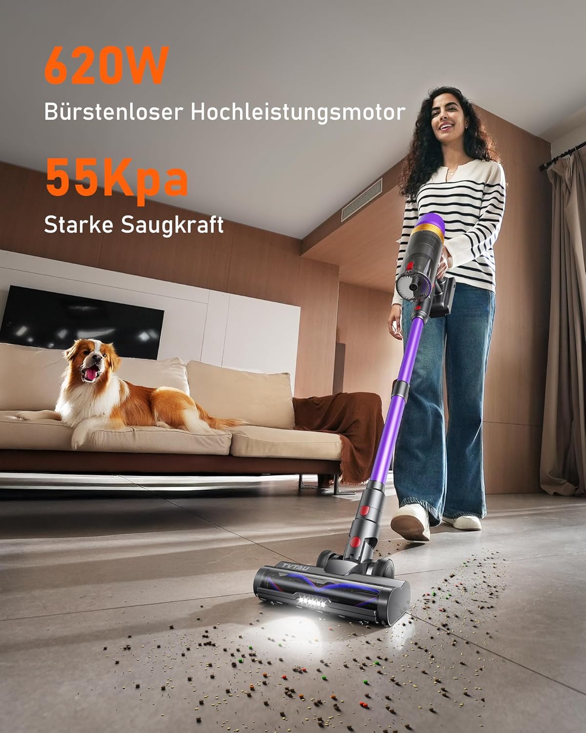Thumbnail 2 de TVTAU Akku Staubsauger Kabellos Tierhaare