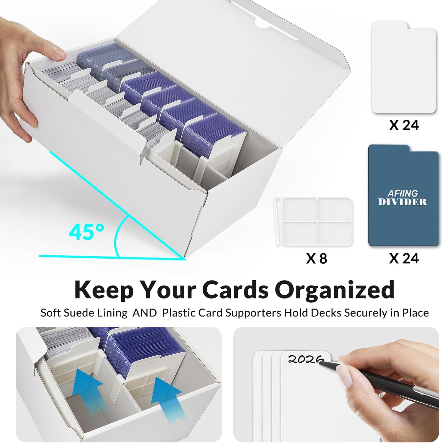 Detalle 2 de AFIING Trading Card Storage Boxes, 6-Pack