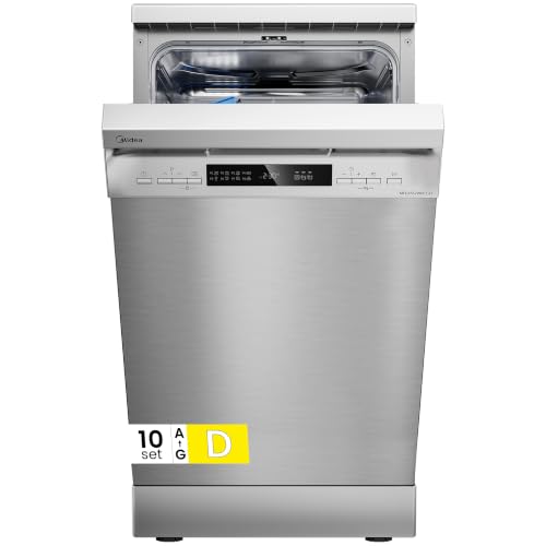 Detalle de Midea MFD45S200X.1-IT: lavastoviglie slim da 10 coperti con 8 programmi e lavaggio a basso consumo