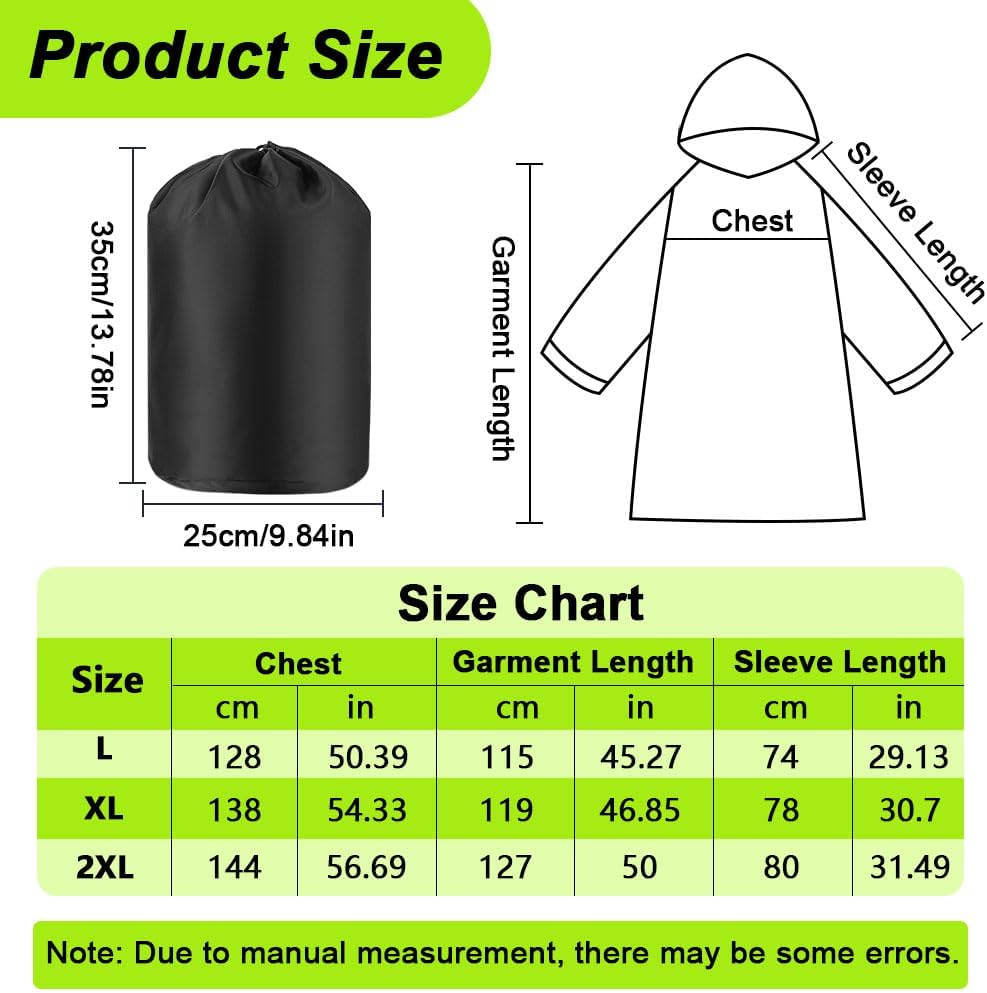 Detalle 2 de BSBUY 5484445 waterdichte regenponcho met capuchon en reflecterende strepen