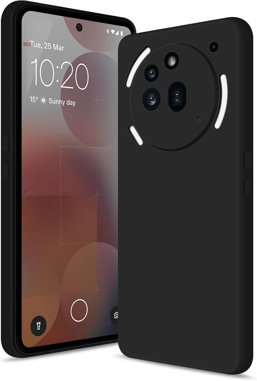 Detalle de Btstring Hülle für Nothing Phone 3A Pro – Hochwertiges Silikon Case mit seidig-weichem Innenfutter (Schwarz)