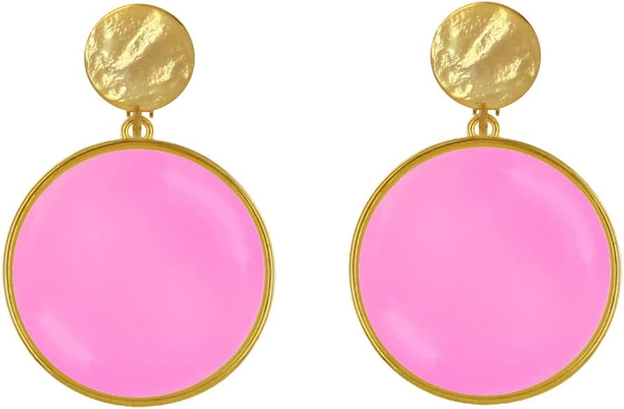 Thumbnail 1 de Les Poulettes Bijoux orecchini clip in metallo dorato con cerchio colorato traslucido