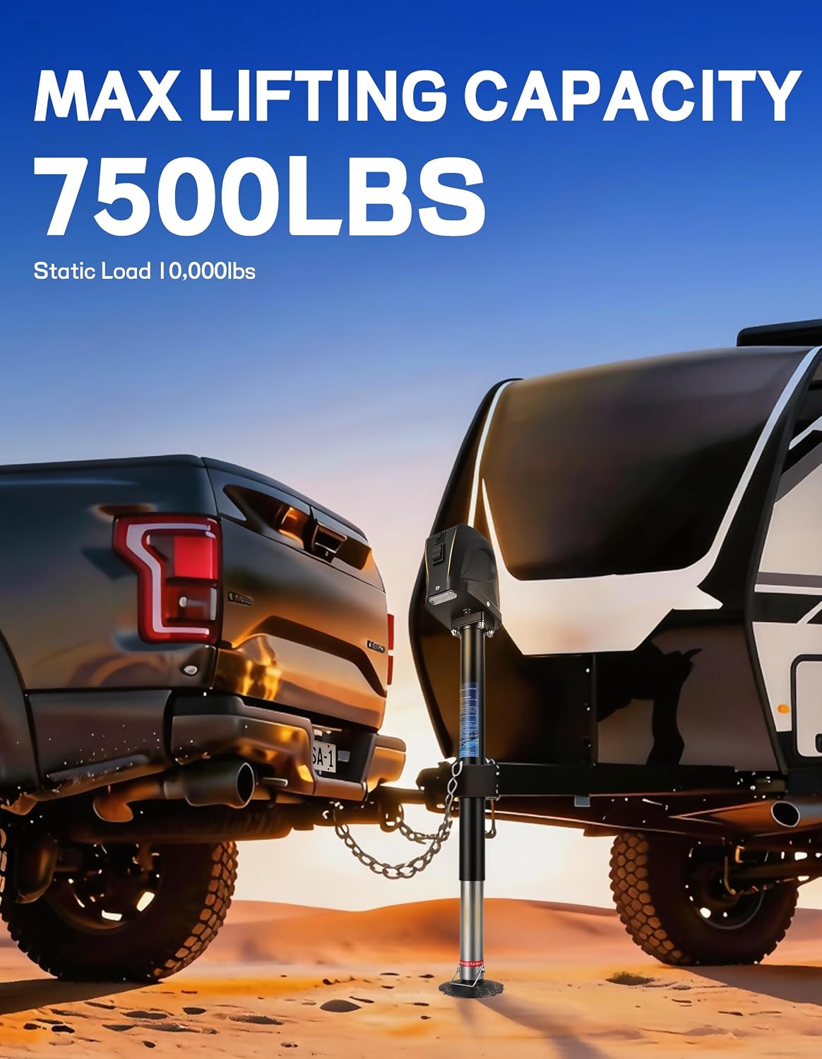 Detalle 2 de POLESTAR 7500 lbs Electric Trailer Jack with LED Light and Waterproof Cover