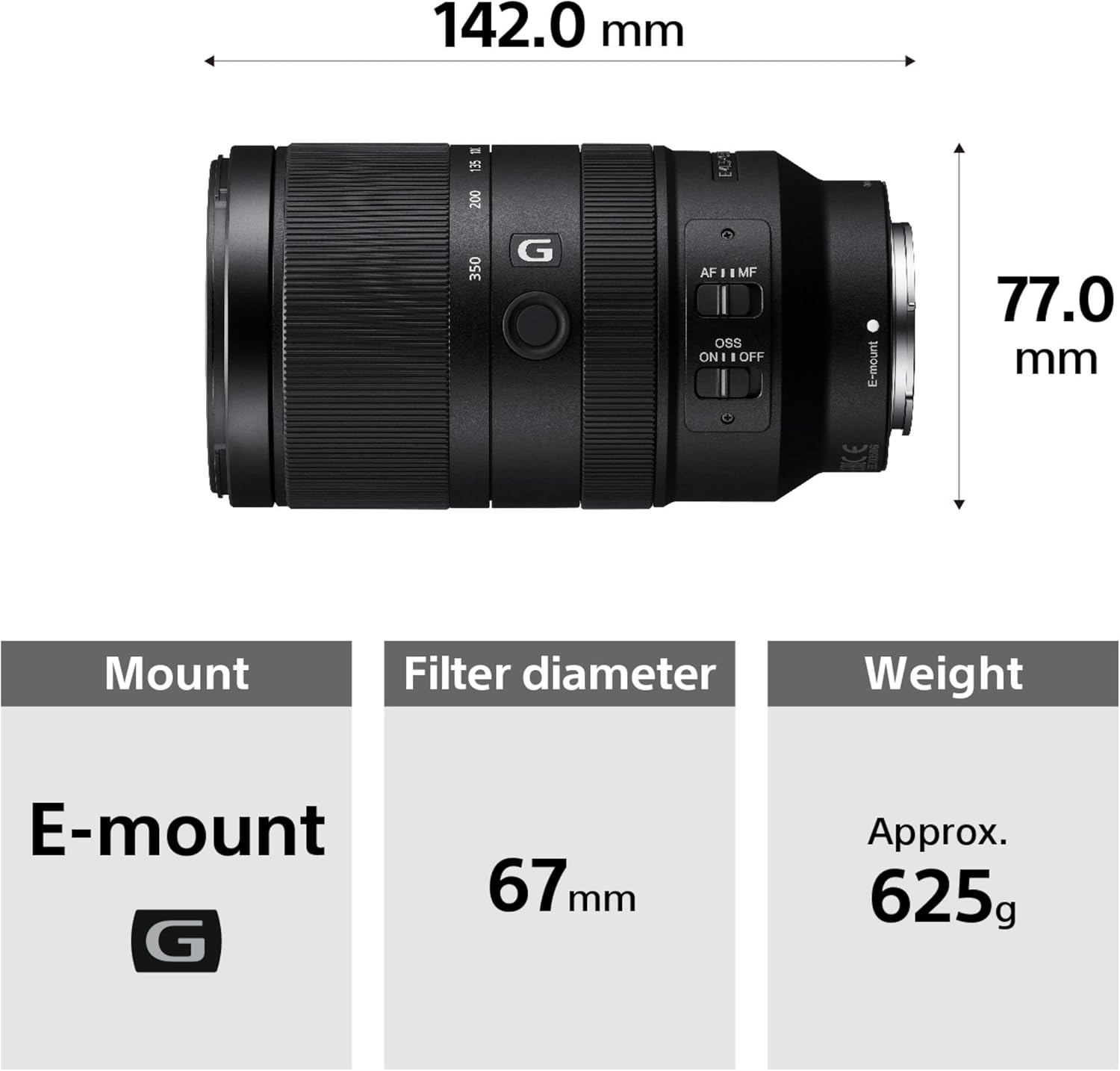 Thumbnail 8 de Sony E 70-350 mm f/4.5-6.3 G OSS 📷 Telezoom Super 