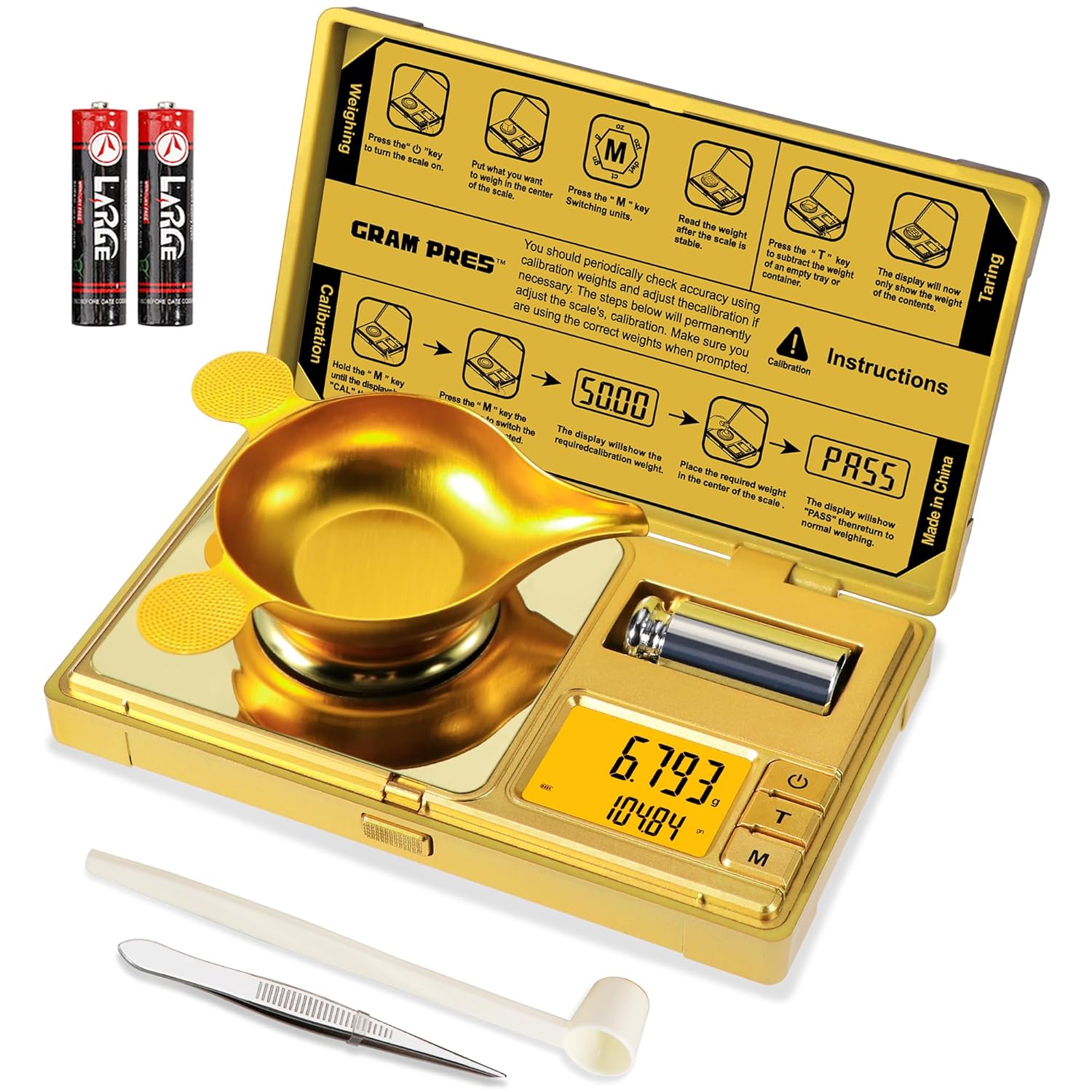Thumbnail 6 de GRAM PRES High Precision Milligram Scale: 50g/0.001g with Cal Weight, Tweezers, Tray and Scoop
