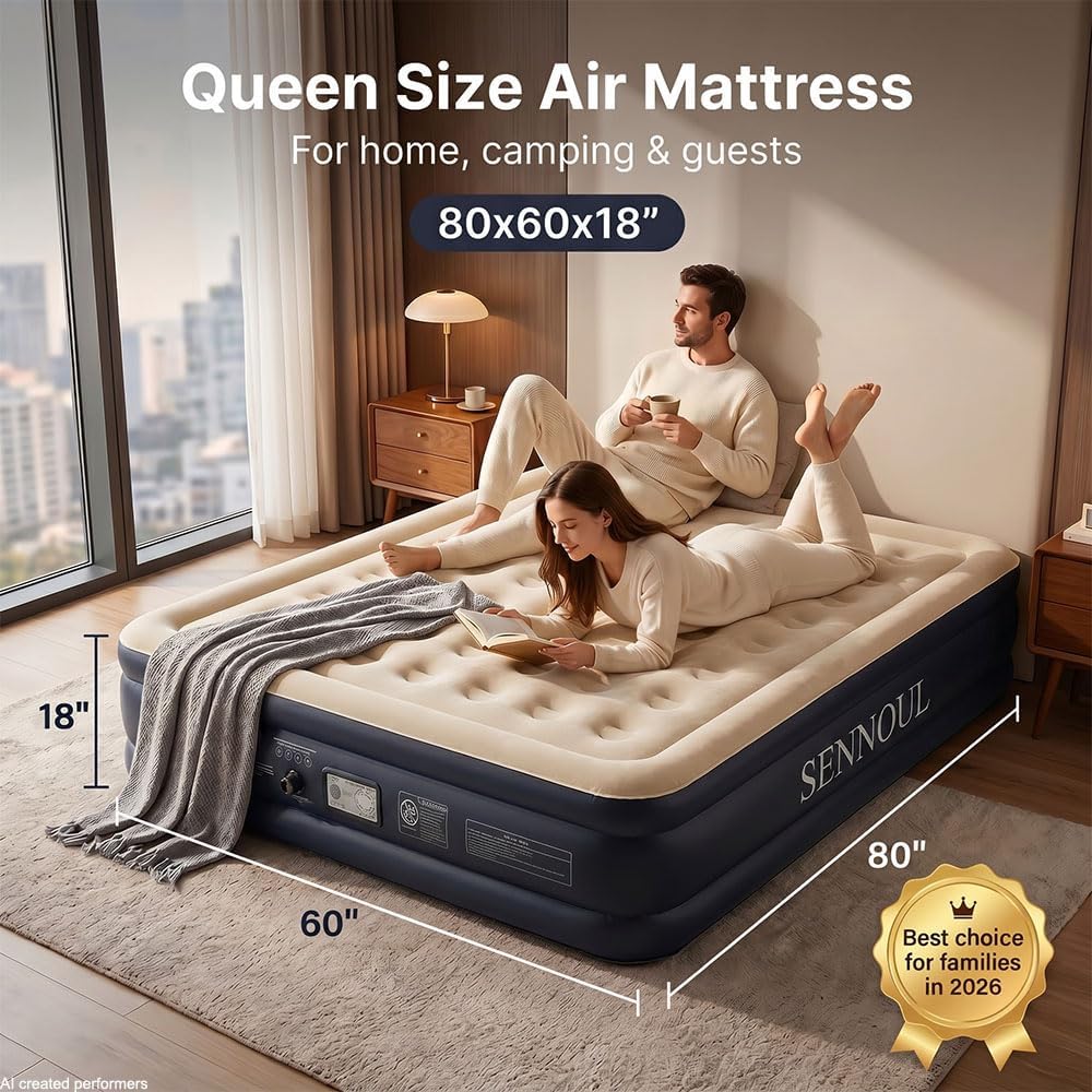 Thumbnail 5 de SENNOUL Air Mattress Queen 16" inflatable bed