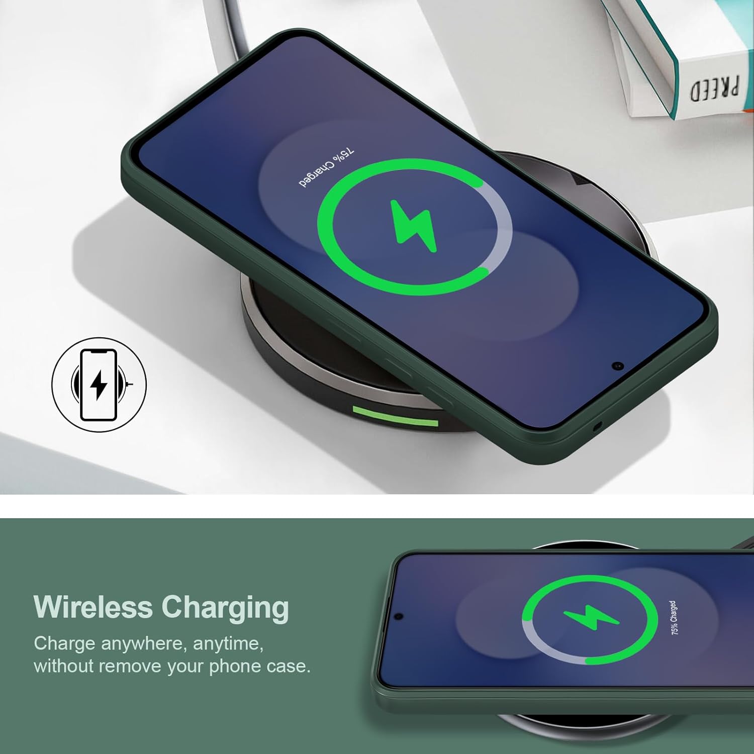 Thumbnail 6 de Btstring Case for Samsung Galaxy S25 FE – Soft Silicone Case with Upgraded Camera Protection (Green)