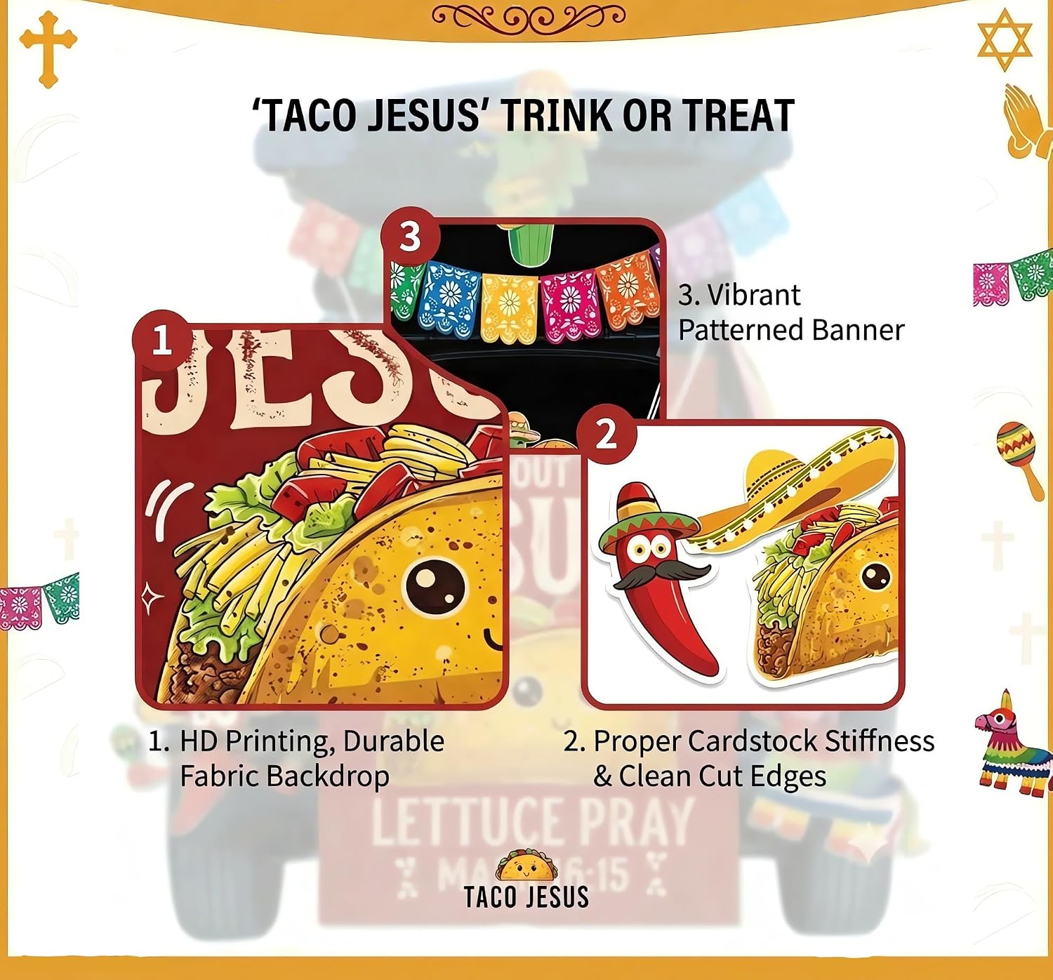 Detalle de Seeiuua Halloween Trunk-or-Treat Decoration Kit, Polyester