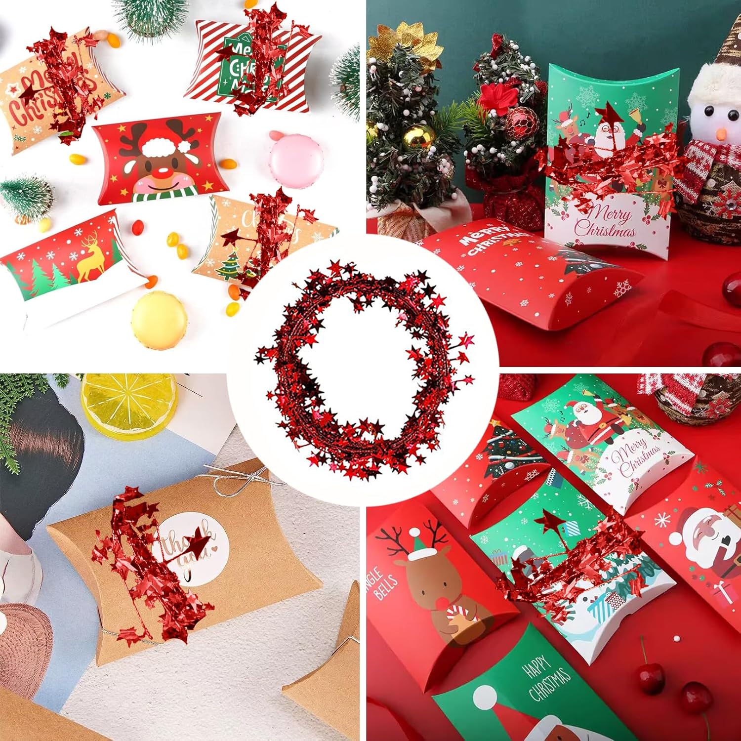 Thumbnail 6 de Lametta Girlande Silber Sterne von WANTUSHUI – 7,5 m Glitzer-Weihnachtsdeko