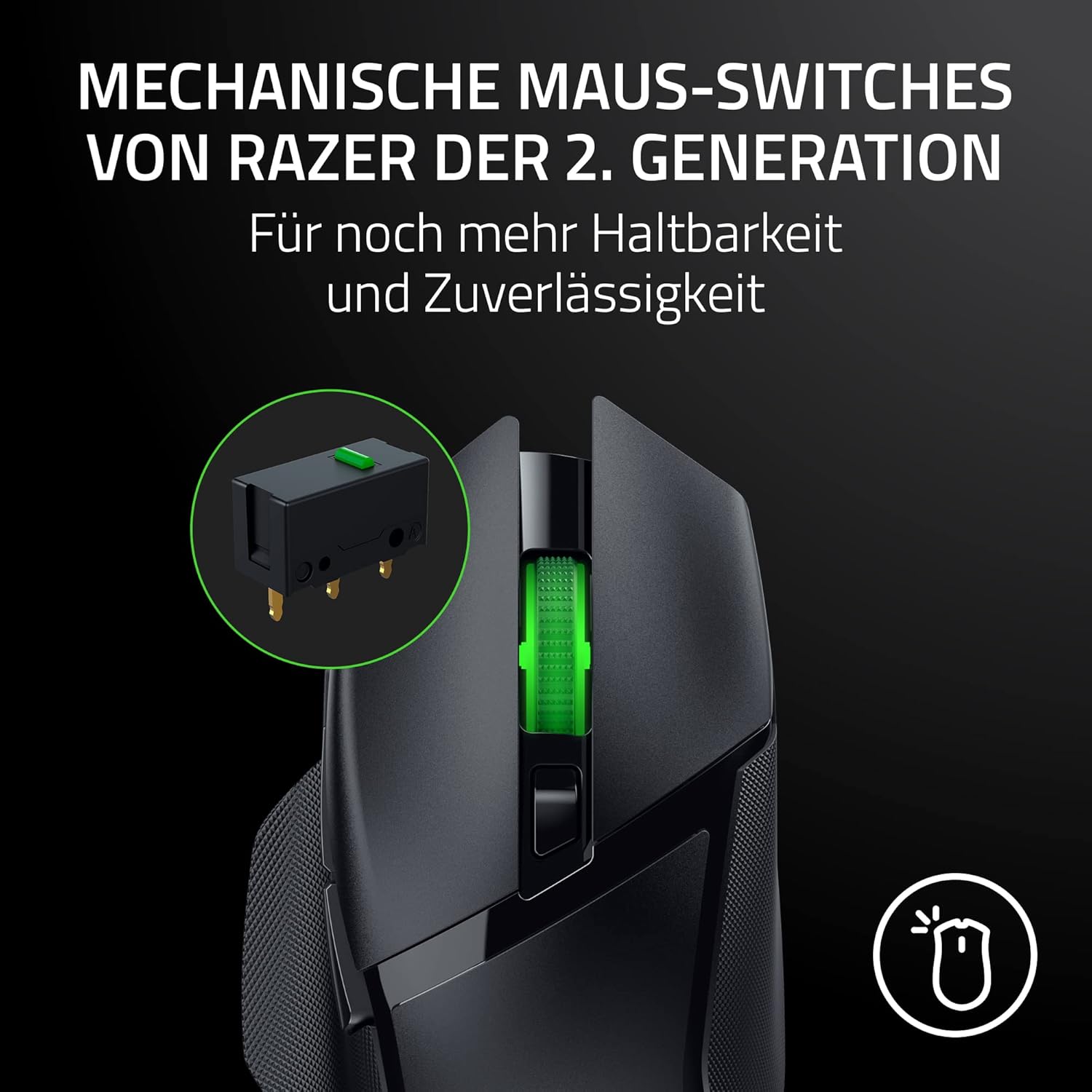 Thumbnail 5 de Razer Basilisk V3 X HyperSpeed – kabellose Gaming-Maus mit ergonomischer Form, 9 Tasten und 5G 18K Optical Sensor (Schwarz)