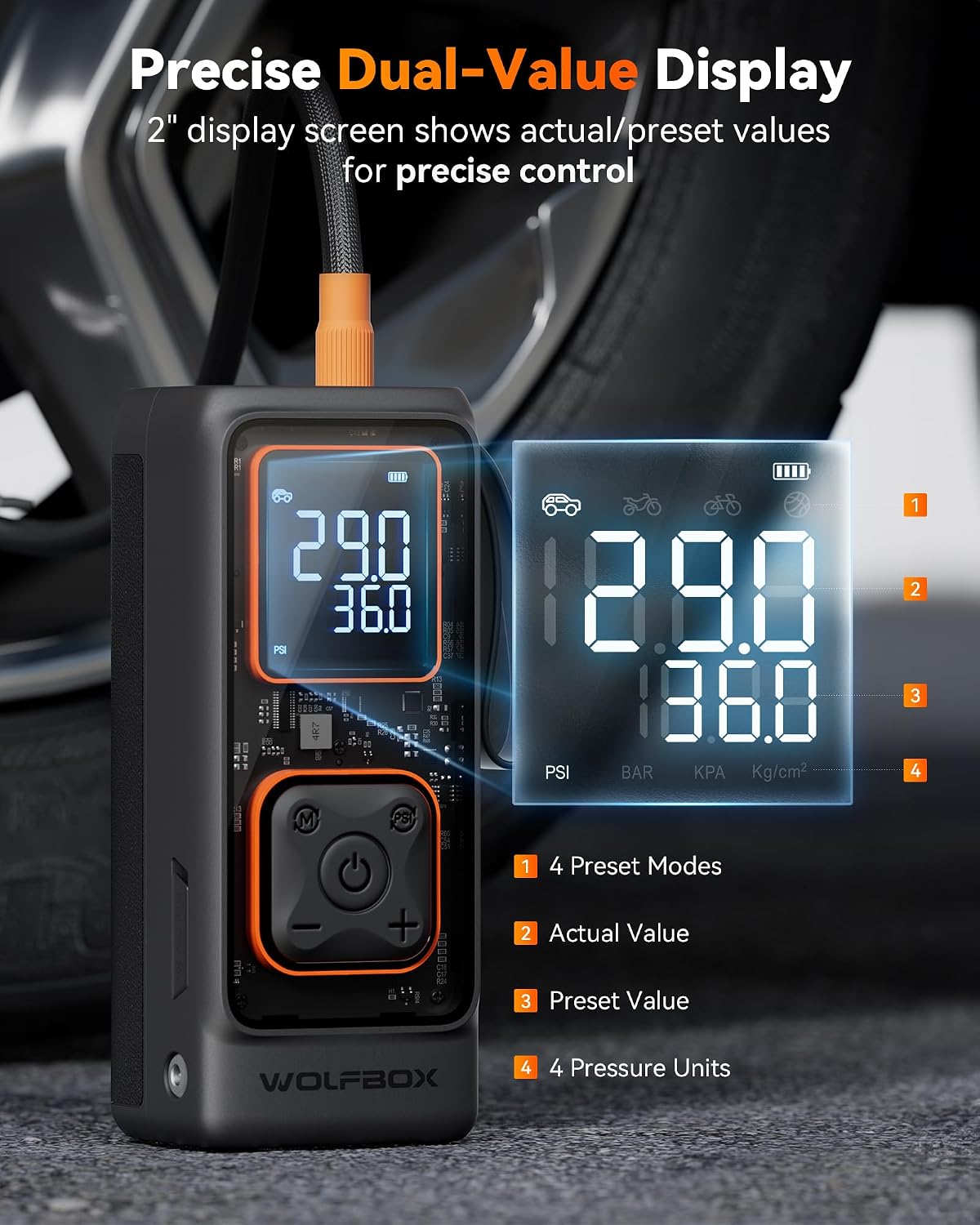 Thumbnail 6 de WOLFBOX Cordless Tire Inflator 150 PSI