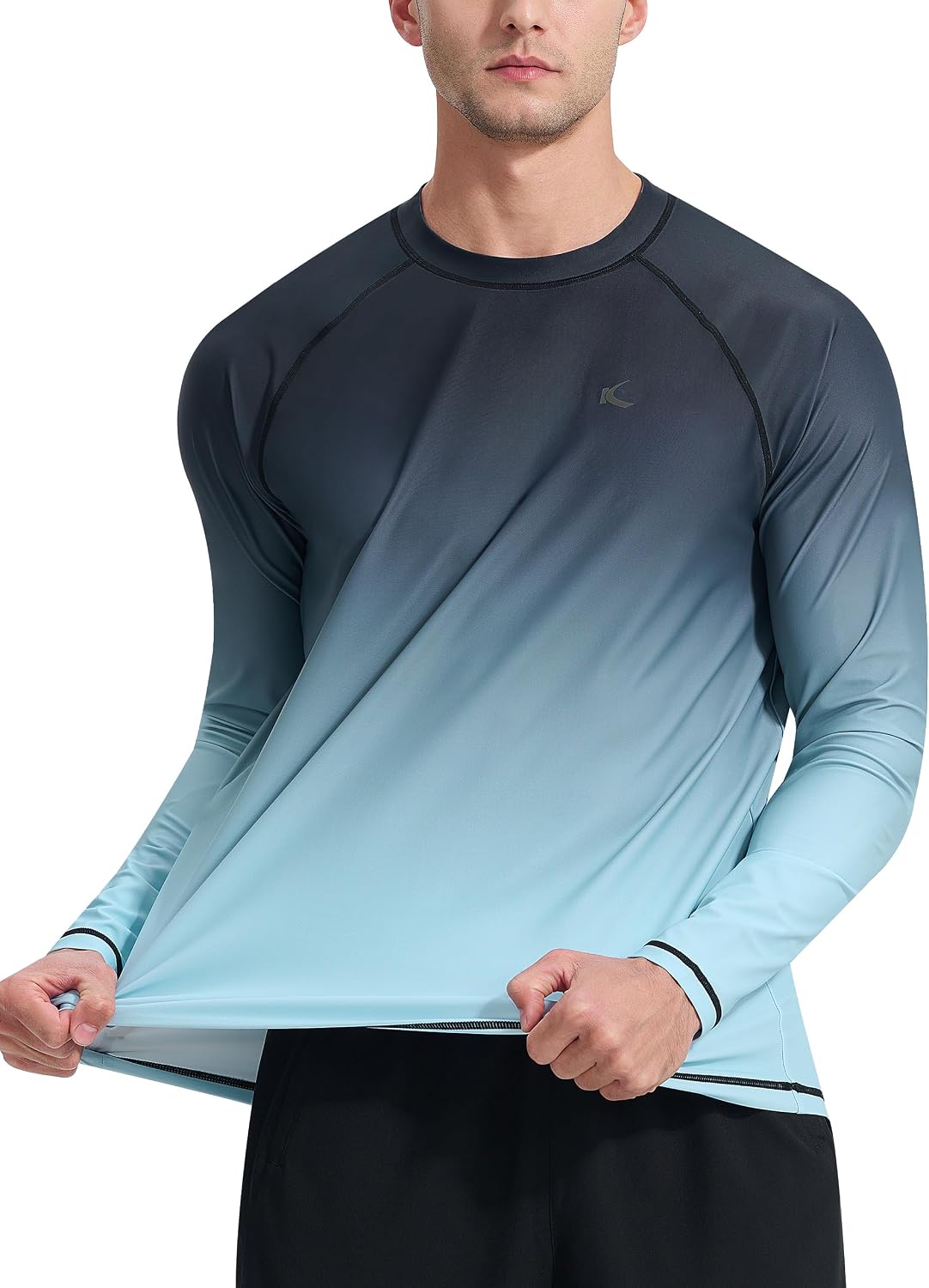 Detalle 2 de KPSUN Men's UPF 50+ Rash Guard Swim Shirt, Lightweight 4-Way Stretch