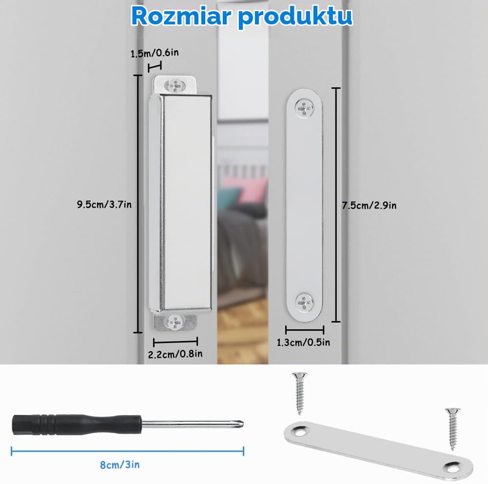 Detalle de Ainiv F5-3588259 – 2 duże zamknięcia magnetyczne ze stali nierdzewnej 304