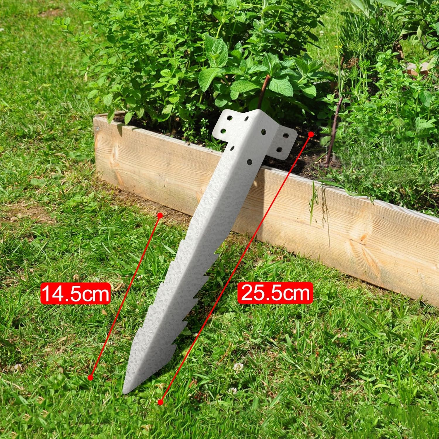 Thumbnail 2 de Dijia Small Railway Sleeper Brackets [20 Pack] – Heavy Duty Galvanised Steel Sleeper Stakes for Garden Edging & Timber Raised Beds