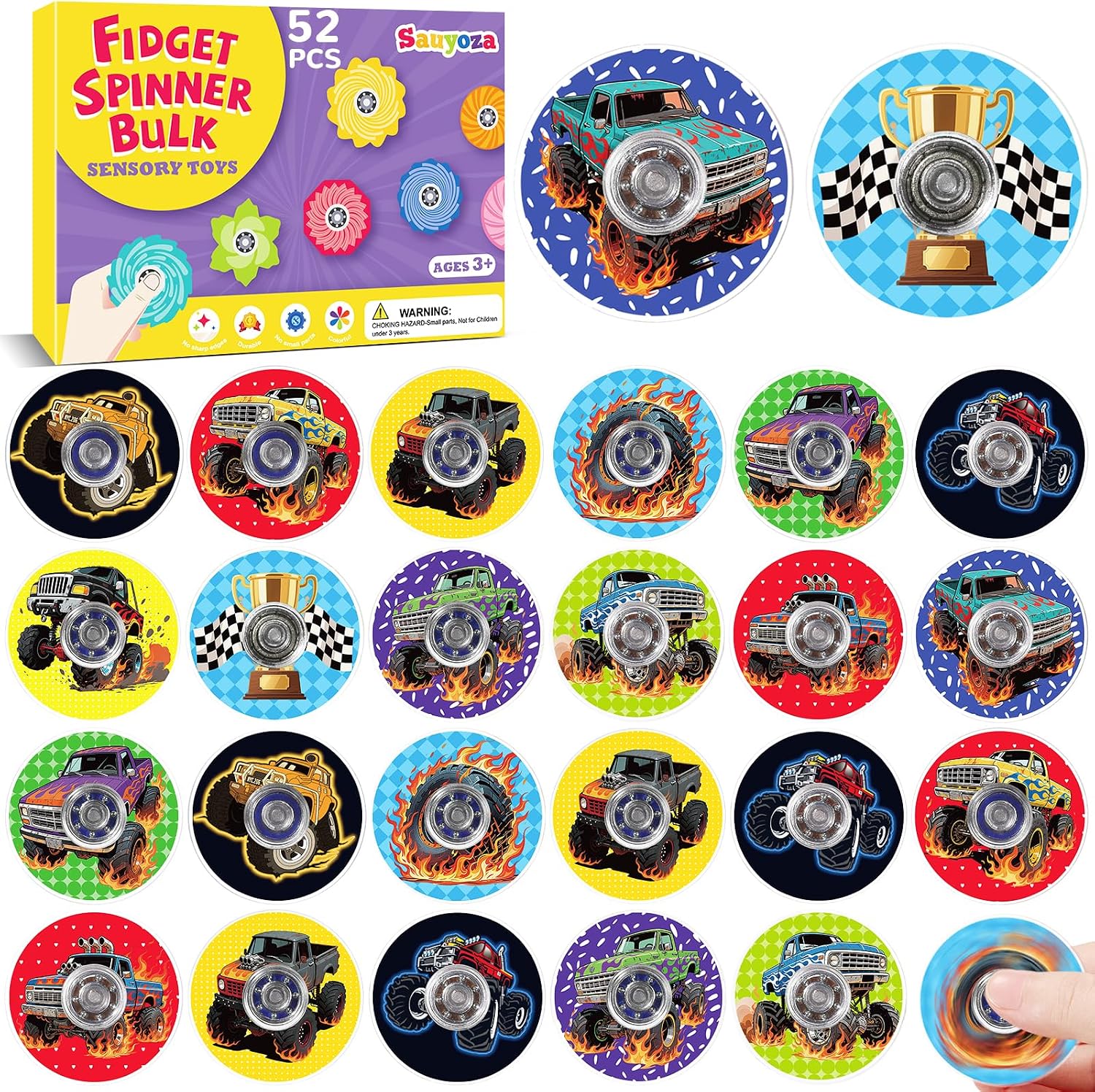 Detalle de Sauyoza Fidget Spinners, 52-Piece Set