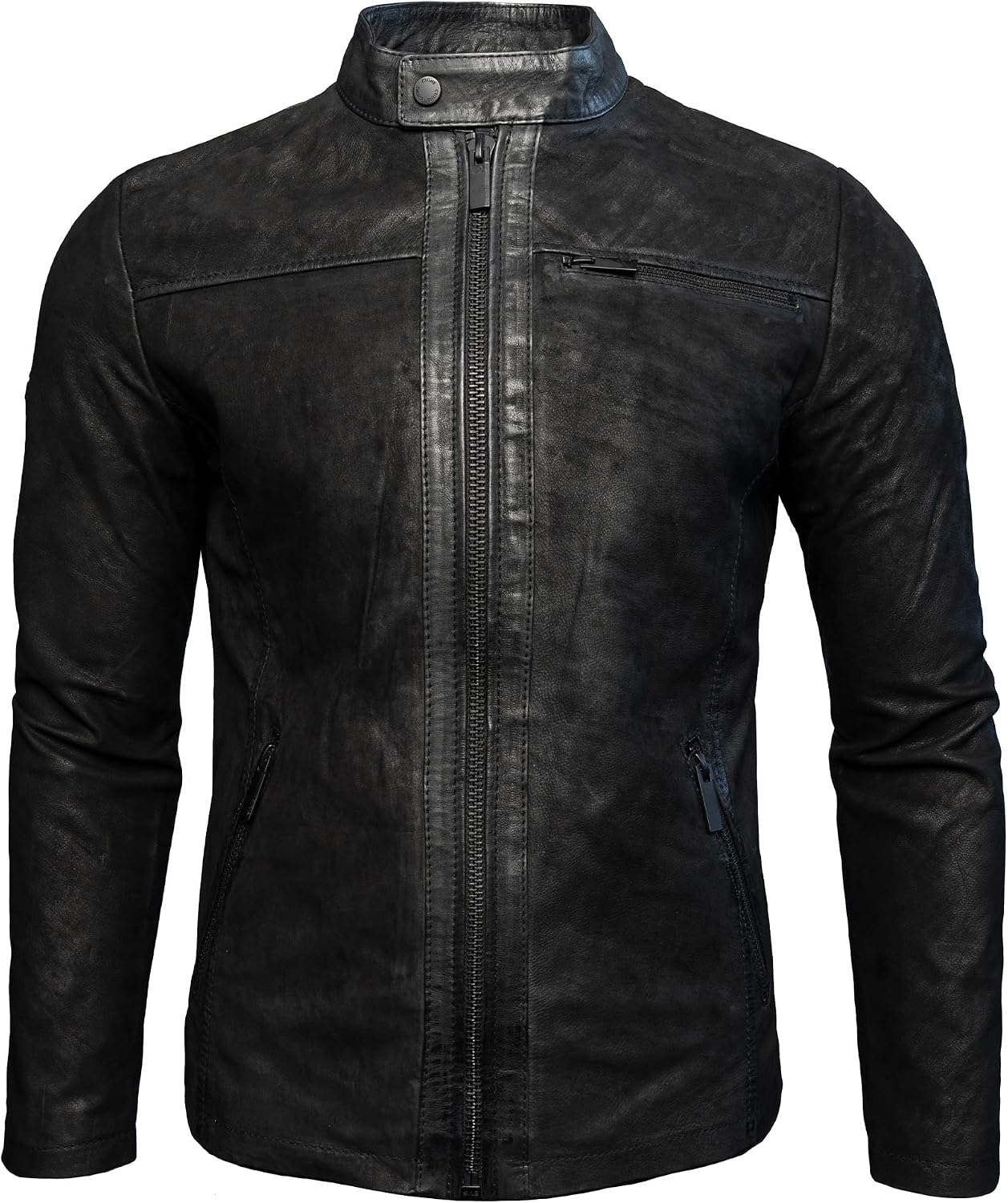 Thumbnail 5 de Crone Epic Herren Lederjacke Cleane Basic Lederjacke