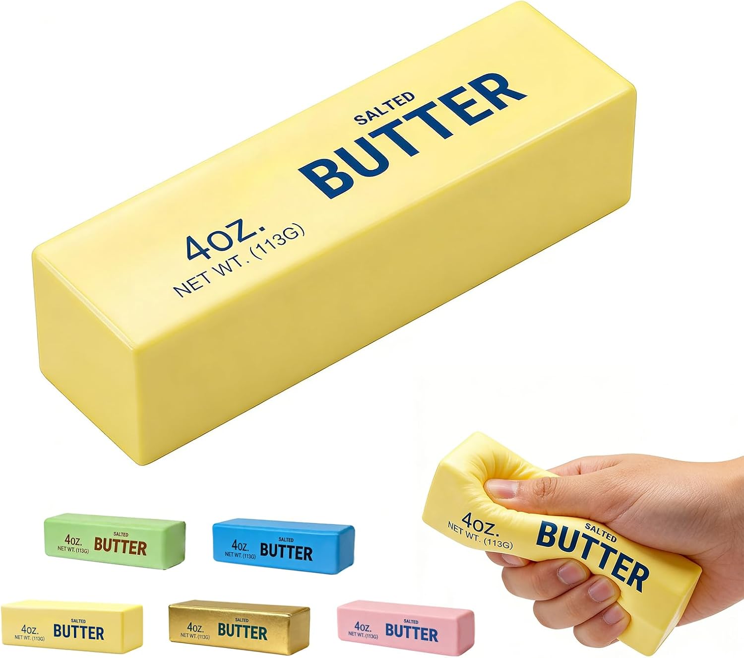 Detalle de XQOQO Butter Squishy: Soft Slow Rising Butter Stick Fidget Toy (Yellow)