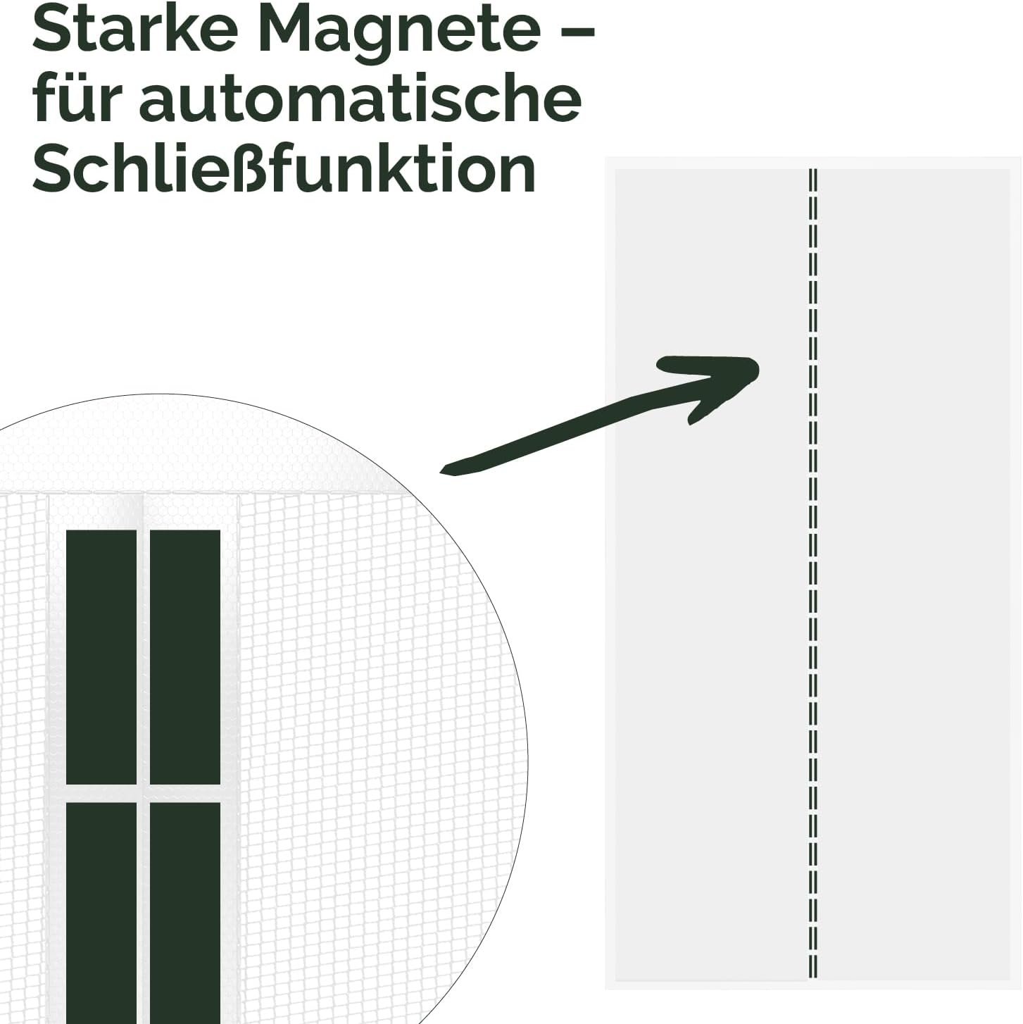 Detalle 2 de Nematek Zanzariera magnetica bianca per porta balcone 100 x 210 cm