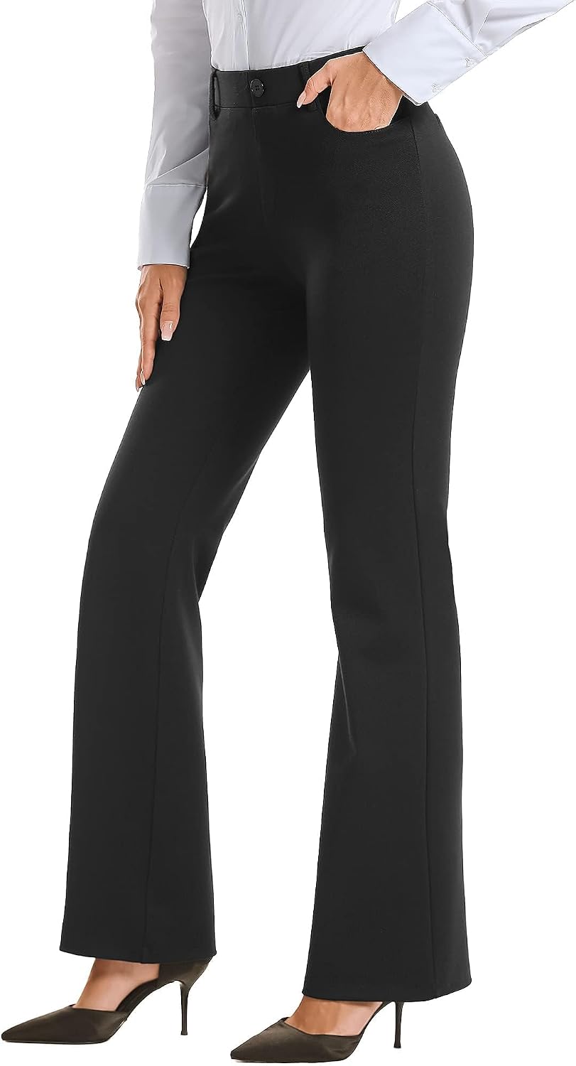 Detalle de Stelle Women Bootcut Dress Pants (28", 30", 32") with Pockets – Regular Length