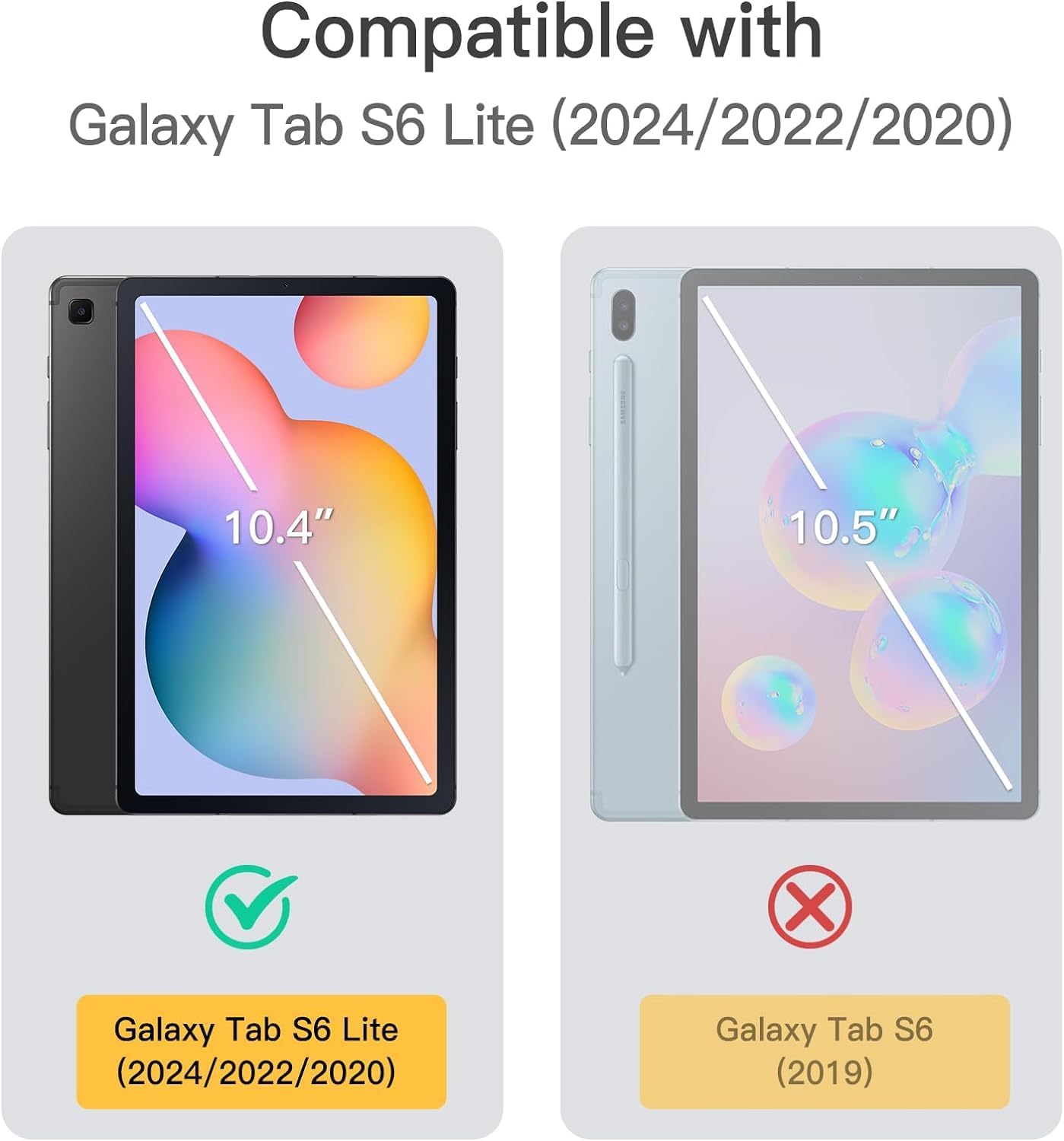 Thumbnail 1 de TUOLISG PU leather flip case for Samsung Galaxy Tab S6 Lite 10.4 (2024/2022/2020) with card slot & stand, blue flower