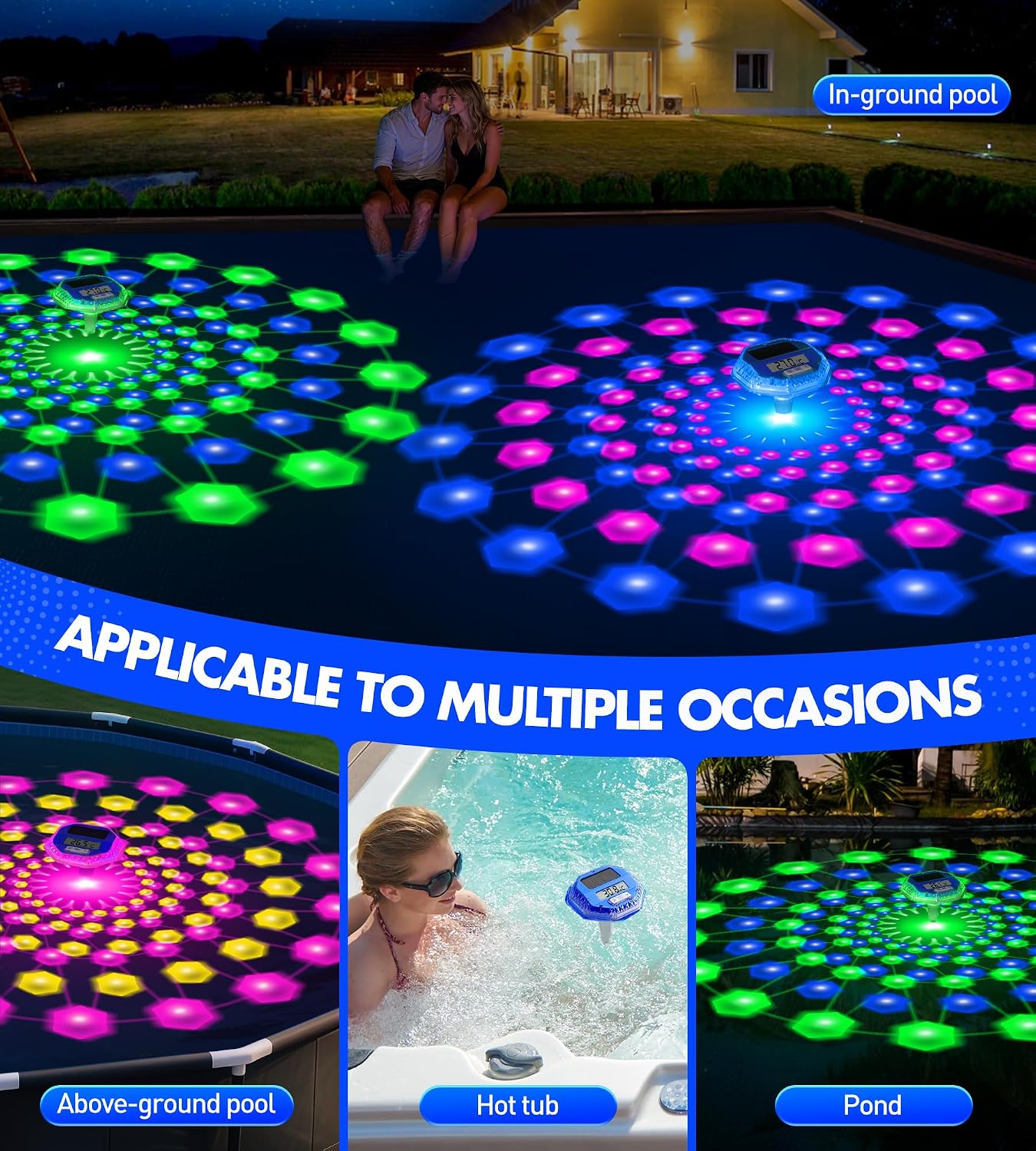 Thumbnail 6 de LuxBlue Termómetro Piscina Flotante con Espectáculo de Luz y Carga Solar