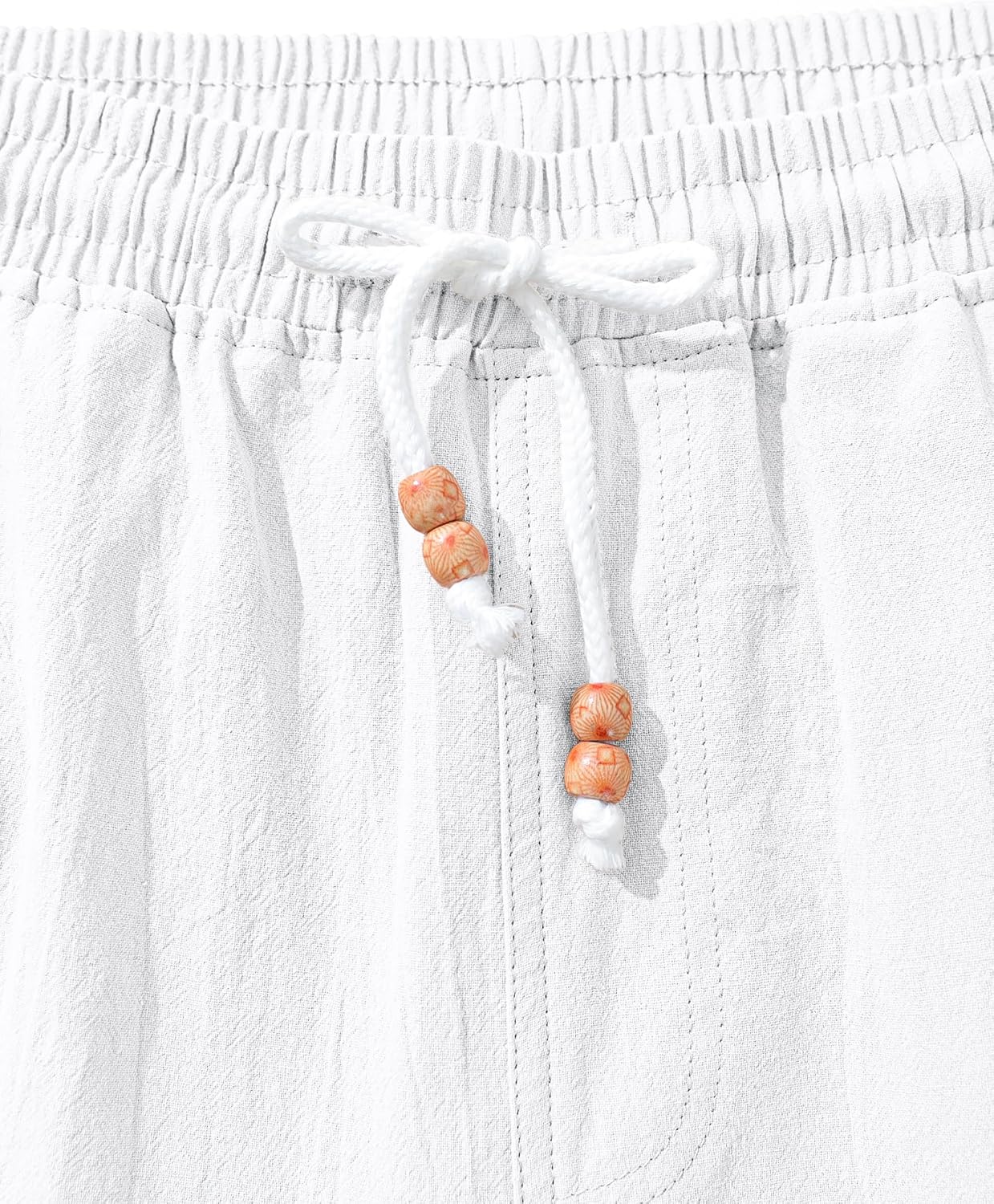 Detalle de Pantalon en lin pour homme TARAINYA — taille ajustable, poches discrètes et allure estivale décontractée