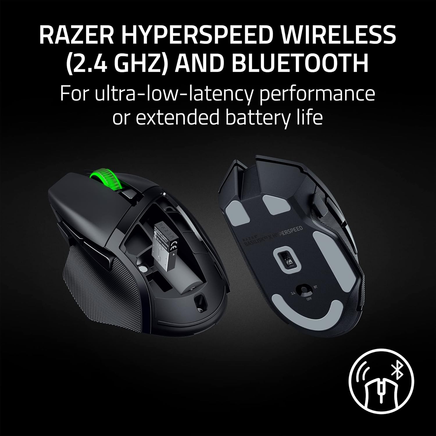 Thumbnail 2 de Razer Basilisk V3 X HyperSpeed — Wireless Gaming Mouse with 18K Optical Sensor, Chroma RGB, 9 Programmable Controls