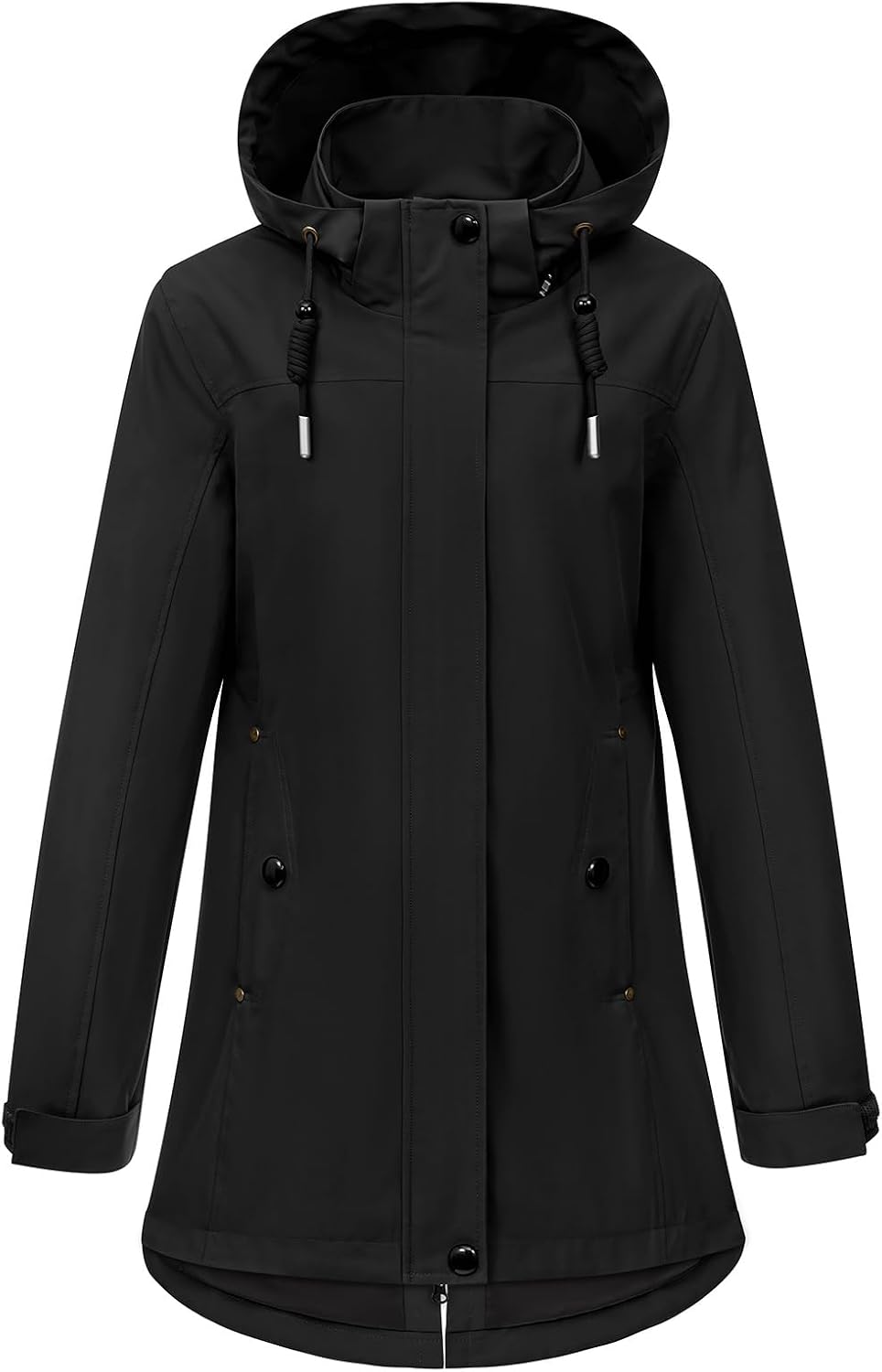 Detalle de Heekpek Women's Spring Coat: Lightweight Windbreaker with Detachable Hood
