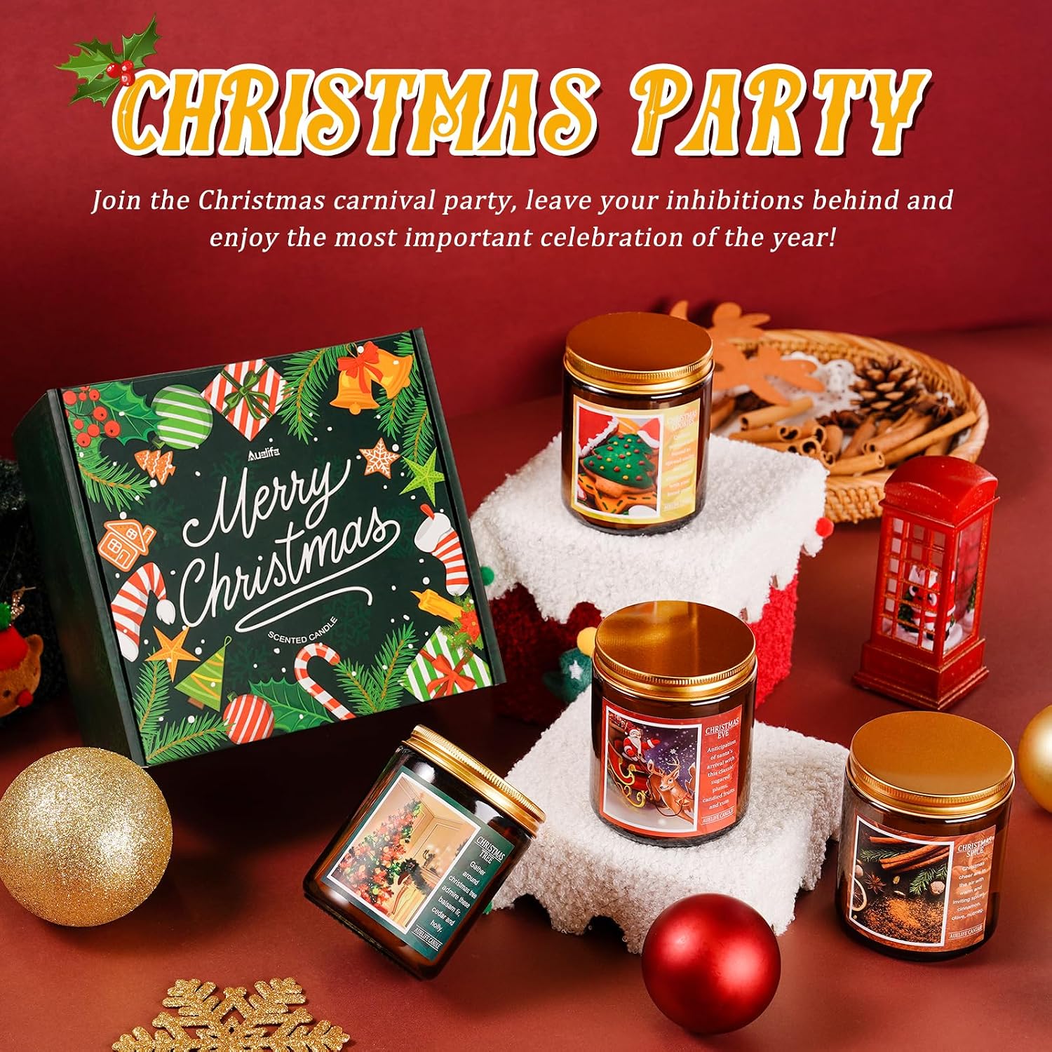 Thumbnail 3 de Auelife Christmas Cookies Soy Wax Jar Candle, 7 oz Holiday Scent
